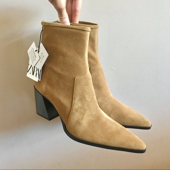 Zara Shoes - NEW Zara genuine suede leather boots blogger fav